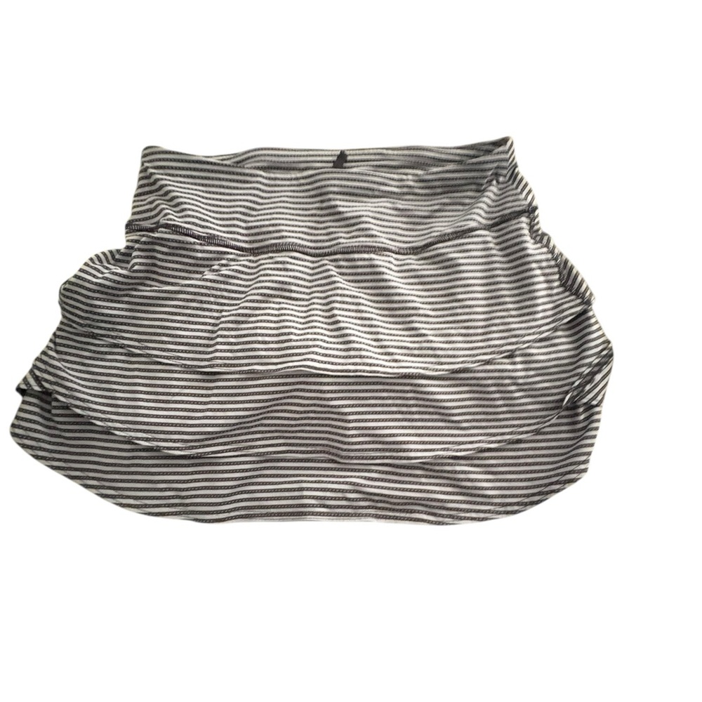 Athleta Black and White Striped Mini Skirt